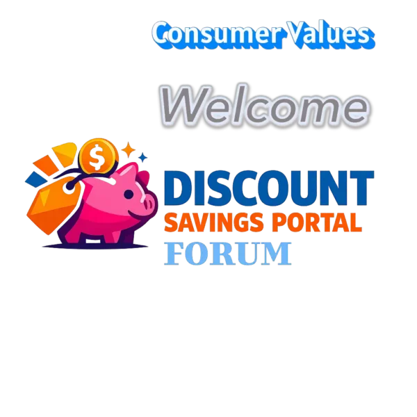 Consumer Values Welcome Discount Savings Portal Forum